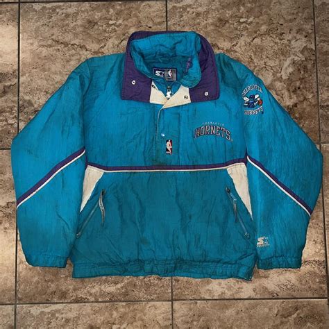 Vintage 90s Charlotte Hornets Starter Puffer jacket... | Depop