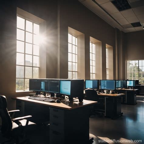 Lab with Sunlight & Six Seats for CS Research | Stable Diffusion Online
