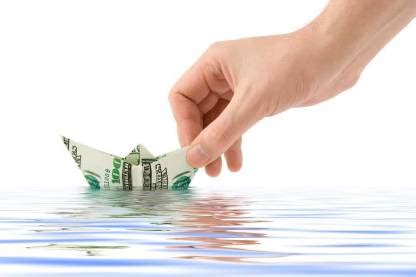 Hand launching money ship sticker poster|save water quotes Paper Print ...