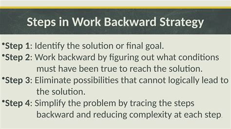 Image result for Work Backward Math Strategy
