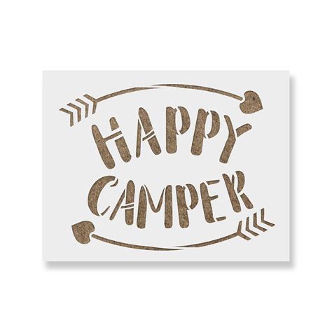 Happy Camper Arrows Stencil Template for Walls and Crafts - Reusable ...