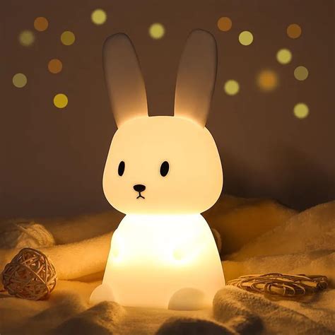 One94Store Silicone Cute Bunny Night Light For Kids- Bunny LED Lamp ...