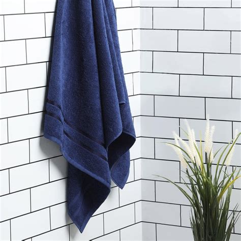 Buy SPACES Atrium Blue Cotton Bath Towel - 70x150cm from Spaces at just ...