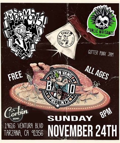 Jon Vang Presents Gutter Punx Jam with Public Nuisance & The Mormons ...