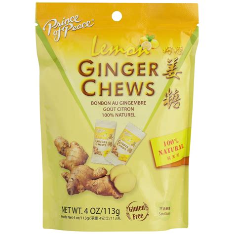 Prince Of Peace Lemon Ginger Chews Candy, Natural, Gluten Free, 4 ...