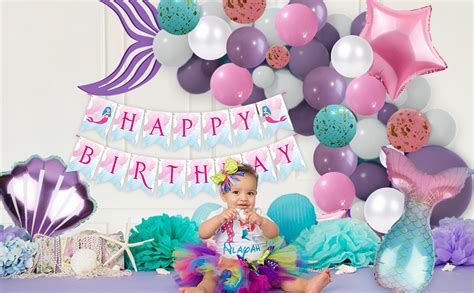 Buy Party Propz Mermaid Theme Birthday Decoration Kit for Girls - 64 ...