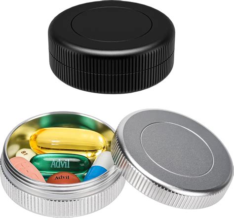 Amazon.com: Aufew 2 Pack Mini Pill Case, Metal Travel Pill Box for ...