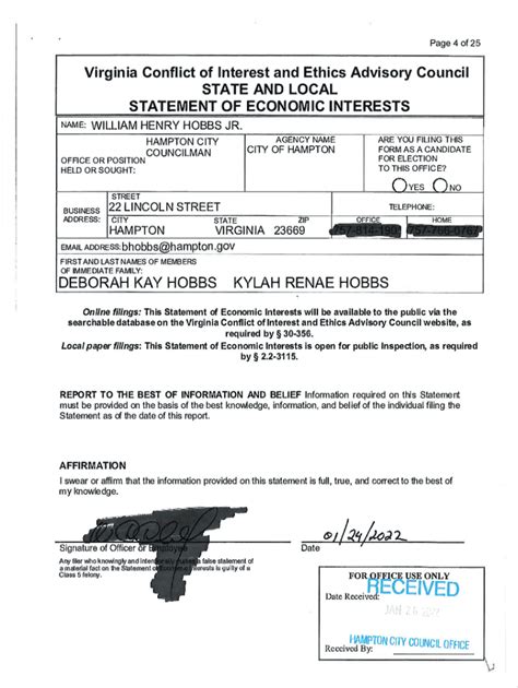 Fillable Online Virginia Conflict of Interest and Ethics Advisory ...