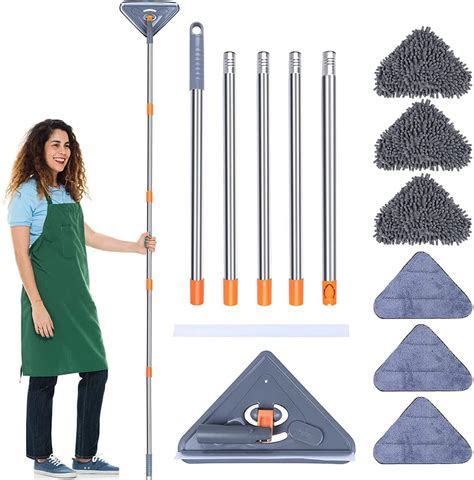 Triangle Cleaning Mop 360 Degree Rotatable Adjustable Microfiber ...