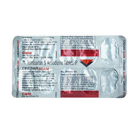 Cresar AM 80 mg Tablet | Uses, Side Effects, Price | Apollo Pharmacy