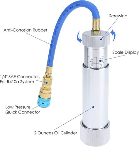 Buy RealPlus AC Oil and Dye Injector with Snap Quick Coupler R-134A ...