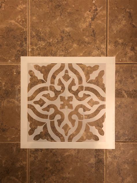 How to stencil your tile floors for a beautiful and cheap DIY! A step ...
