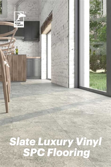 Stone Slate Look Luxury Vinyl SPC Tile for Chic Interior Design