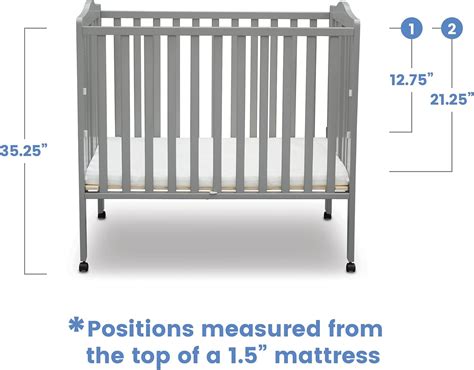 Delta Children Folding Portable Mini Baby Crib with 1.5-inch Mattress ...