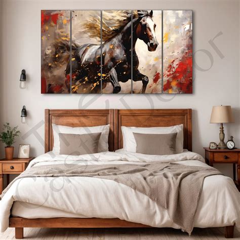 Modern Horses Painting with frame Big Size Wall Art for living room,Be