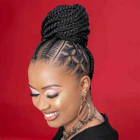 Individual Braids Updo Hairstyles For Black Women