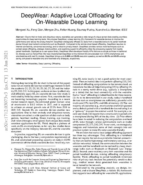 DeepWear: Adaptive Local Offloading for Deep Learning (MOBILE COMP ...