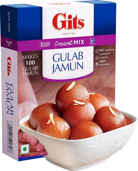 Gits Instant Gulab Jamun Dessert Mix, Makes 200 per Pack, Pure Veg ...