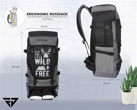 Buy Fur Jaden 55 LTR Rucksack Travel Backpack Bag for Trekking, Hiking ...