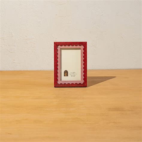 Buy Wooden Photo Frame | Wavy Photo Frame | Red Photo Frame For Decor ...