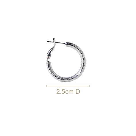Jewellery Online - Premium Matte Textured Sleek Metal Hoops Silver ...