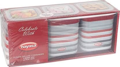 Nayasa Plastic Fusion Deluxe Containers (Red -1000 ml -Set of 3 ...