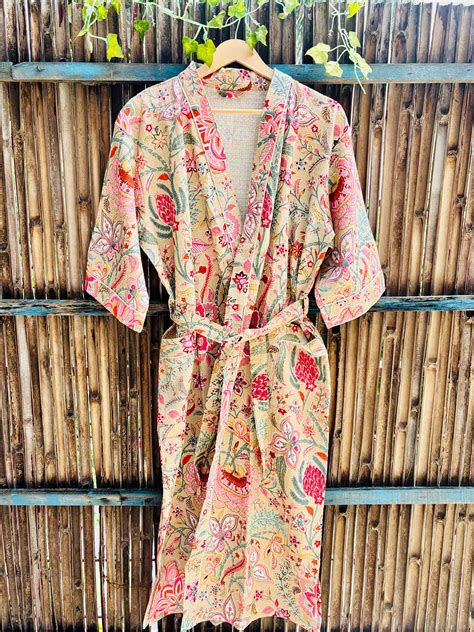 Hand Block Printed Cotton Waffle Bathrobe – Ultra Soft & Absorbent ...