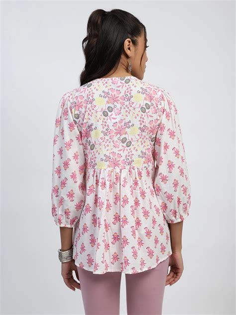 White Floral Embroidered Cotton Tunic – Global Republic