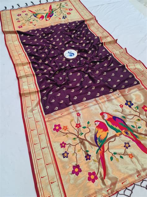 Double Muniya Paithani Dupatta NB36 N – Shankari Paithani