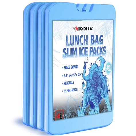 Kona Ice Packs for Lunch Boxes - No Ice Required - Reusable Long ...