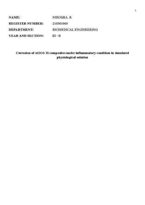 Corrosion of Al2O3 final(1) 2 (4)2 - NAME: NIROSHA. R REGISTER NUMBER ...