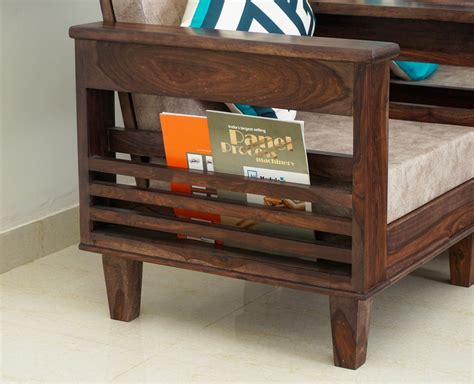 Bikaner Wooden 5 Seater Sofa With Coffee Table-3+1+1+Table