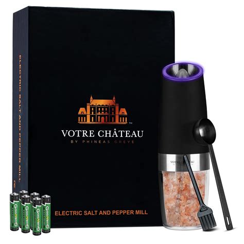 Buy Votre Château Gravity Salt and Pepper Grinder Set with Spice Scoop ...