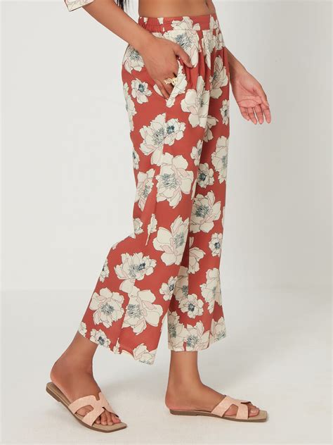 Floral Printed Straight Trousers
