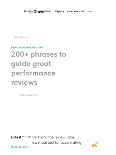 200+ Phrases To Guide Great Performance Reviews | PDF | Leadership ...