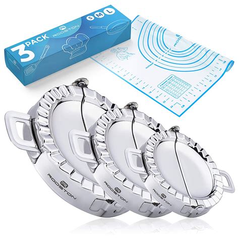 Buy Dumpling Maker Press Set of 3 Molds – Bonus Pastry Mat, Empanada ...