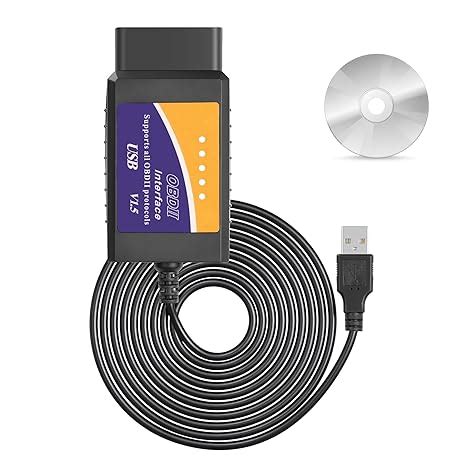 CERRXIAN ELM327 OBD2 USB Adapter OBD2 to USB Scanner Adapter OBDII ...