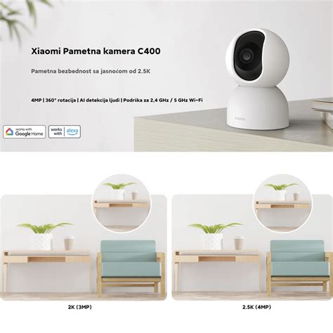 Kucna zastitna kamera Xiaomi Smart C400 2,5K bela - Mob-Shop