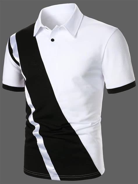 Men Colour Block Polo Shirt | Polo t shirt design, Black polo t shirt ...