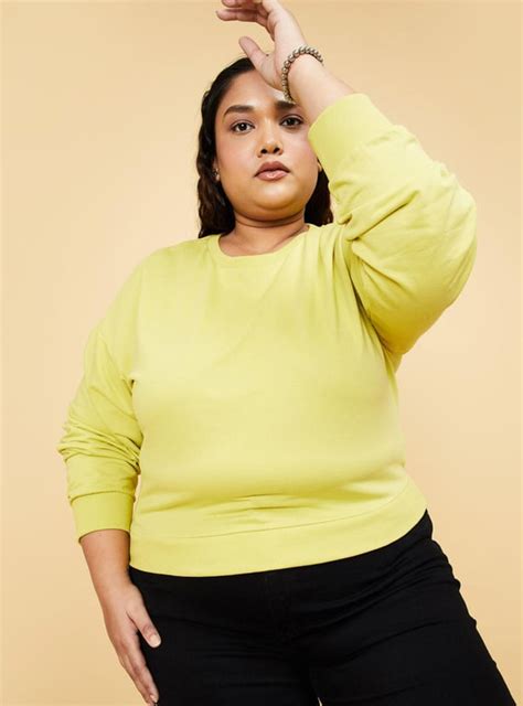 Buy Women Solid Drop Shoulder Pullover Sweatshirt Online at just Rs ...