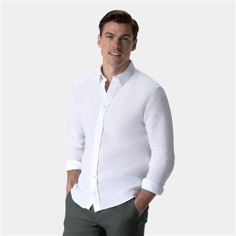 White short-sleeved linen shirt | Tailor Store®