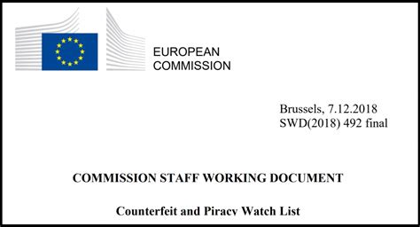 欧盟委员会发布关于仿冒和盗版的观察清单,cnhy-ip.com,u113348.iyz168.com