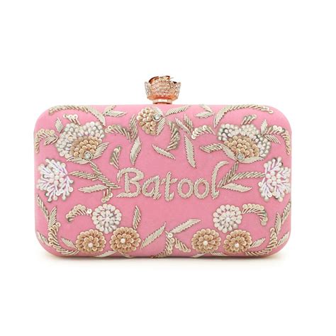 Bridal Customised Embroidery Name Women Clutch Bag – Indiaztrend