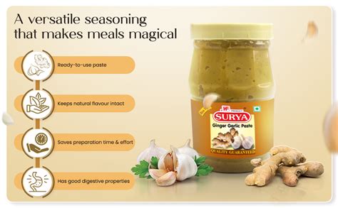 HF, SURYA 1kg Ginger Garlic Paste |Adrak Lahsun |Ready to Use : Amazon ...