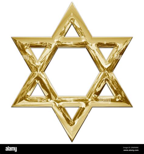 Judaism religion, traditional star of david symbol, golden metallic style graphic elaboration ...