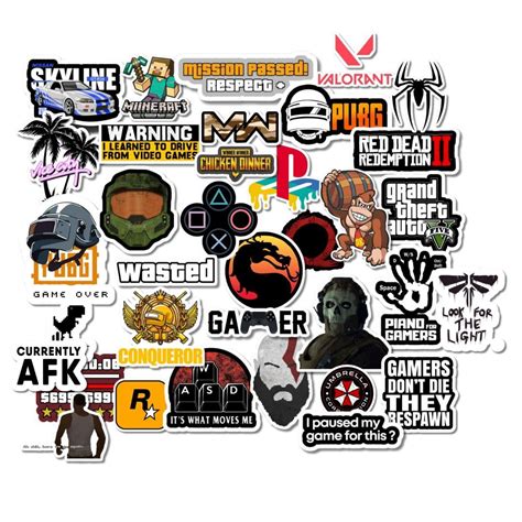 Gaming Sticker Pack – 35 Quality Stickers (2 Inches) for Laptops ...