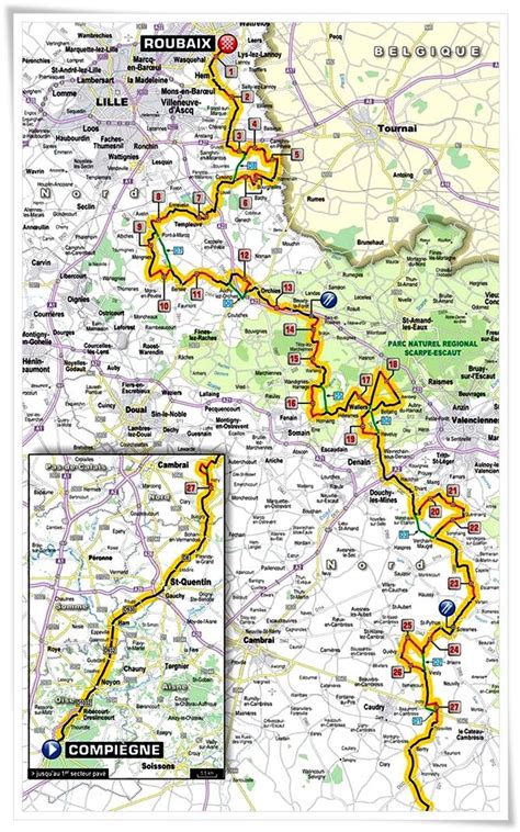 Image result for Paris-Roubaix Course Map