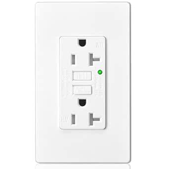 GFCI 20 Amp Outlet Receptacle, Weatherproof Outlet, Ground Fault ...