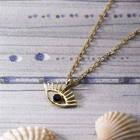 Buy Black Enamel Evil Eye Pendant Necklace for Protection Online in ...