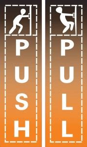 GOODPRINTZONE 17.78 cm Self Adhesive Push And Pull Sign Stickers - Set ...